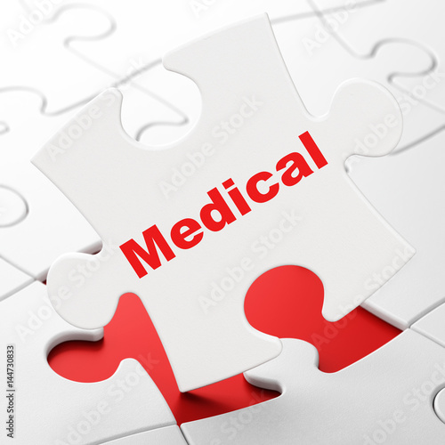 Medicine concept: Medical on puzzle background