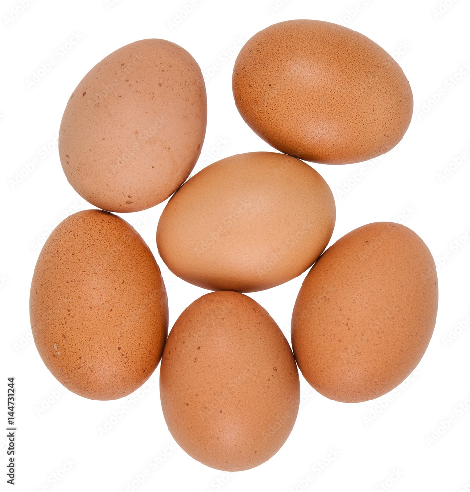 Close-up view of raw chicken eggs in egg box Close-up view of raw chicken eggs in egg box