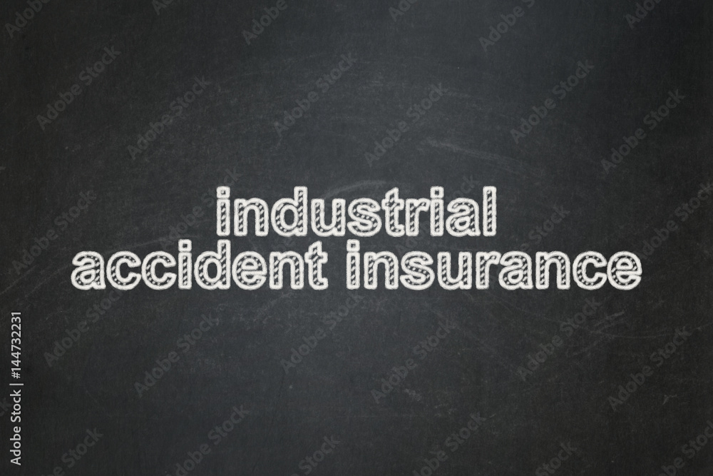 Obraz premium Insurance concept: Industrial Accident Insurance on chalkboard background