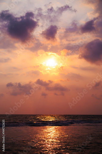 Sunset over the waters of the Indian Ocean.