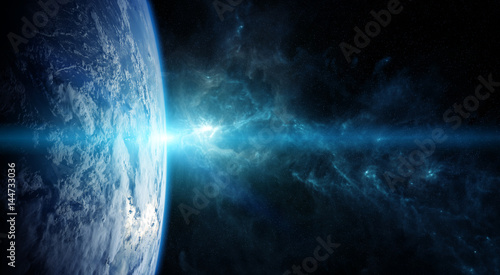 Fototapeta Naklejka Na Ścianę i Meble -  Planet Earth in space 3D rendering elements of this image furnished by NASA
