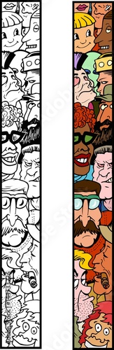assortment of character types in a border element