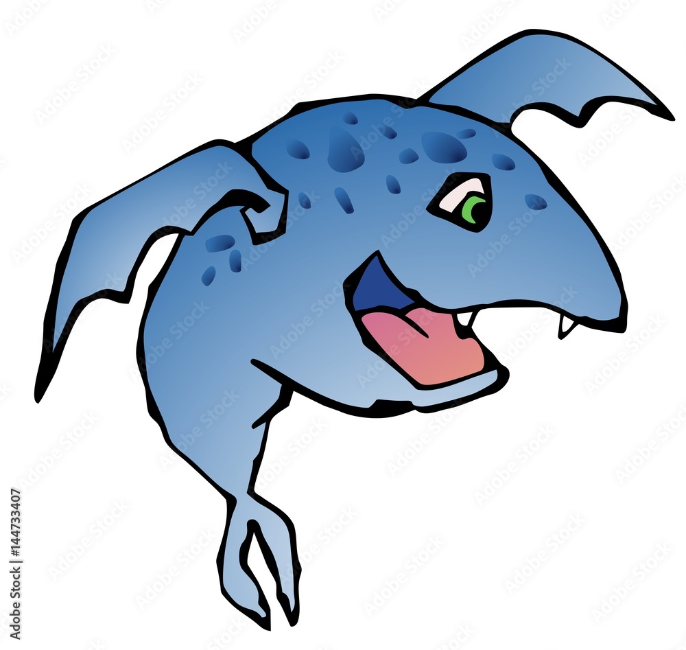 Naklejka premium Strange creature in a good mood