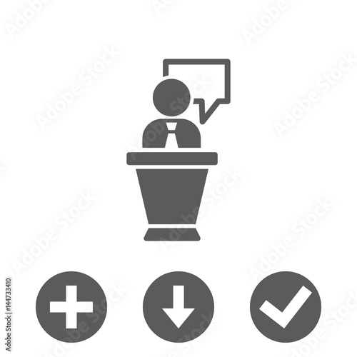 lectern with microphone icon stock vector illustration flat design
