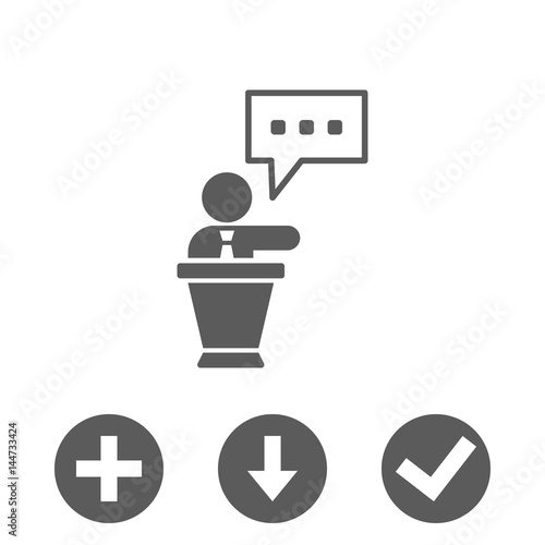 lectern with microphone icon stock vector illustration flat design