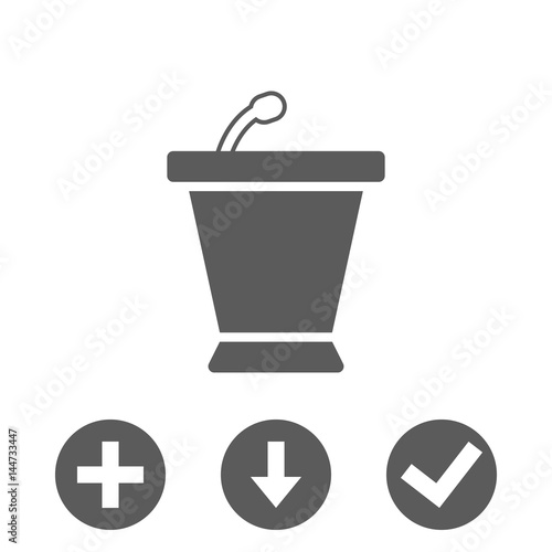 lectern with microphone icon stock vector illustration flat design