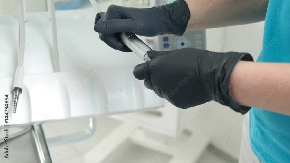 Overview of dental equipment in the office for dental treatment. Medical equipment, dental drill. Preparing to receive the patient. Overview of dental equipment in the office for dental treatment. Medical equipment, dental drill. Preparing to receive the patient.