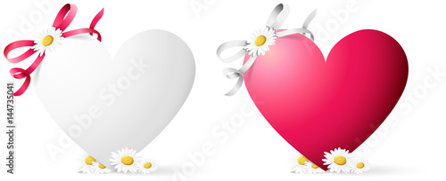 Herz mit Schleife und Blumen