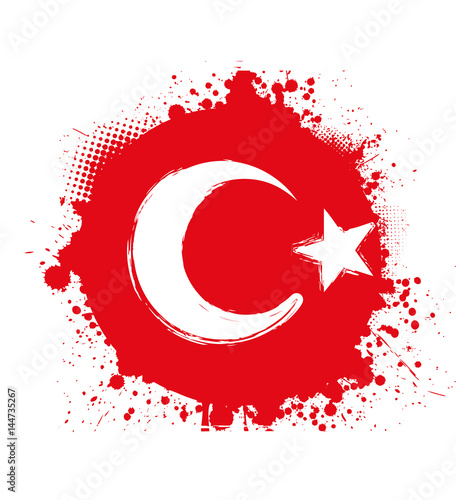 Grunge Turkey flag