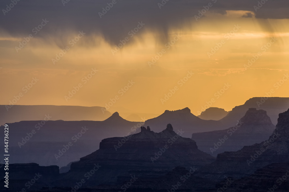 Sunset at Grand Canyon seen from Desert view point