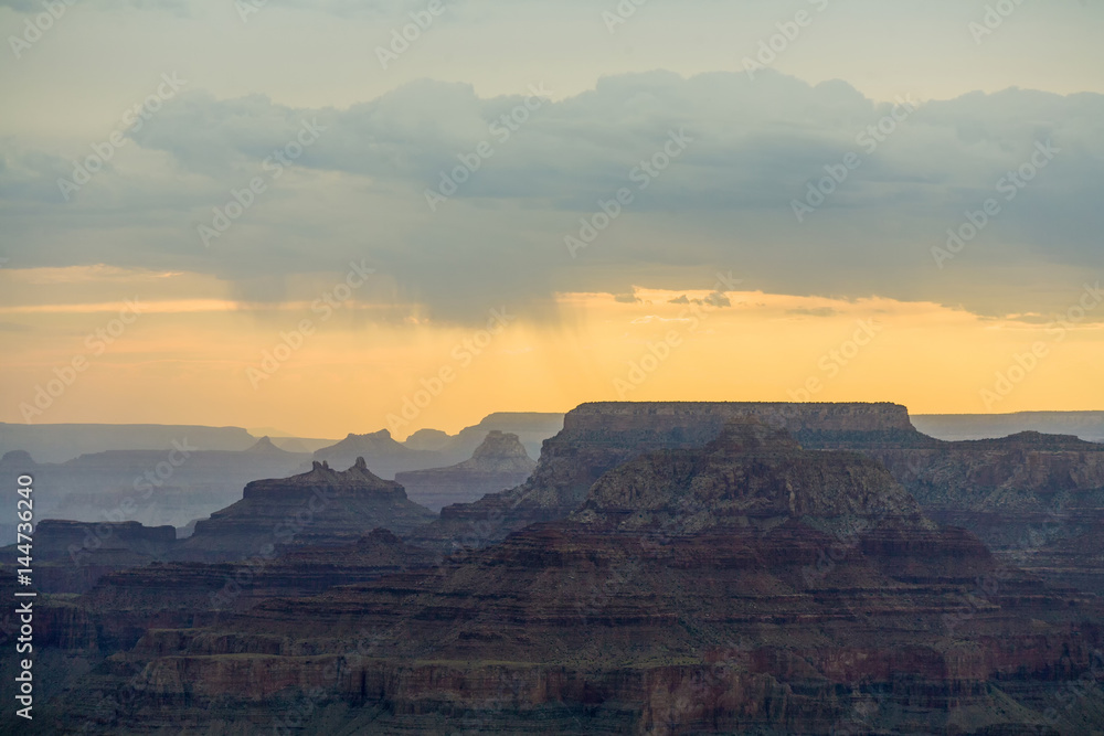 Sunset at Grand Canyon seen from Desert view point