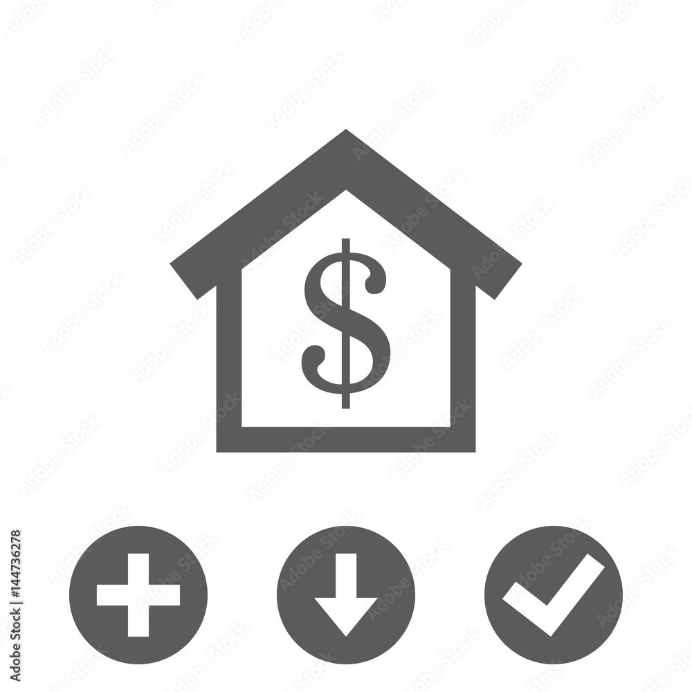 money home dollar icon stock vector illustration flat design money home dollar icon stock vector illustration flat design