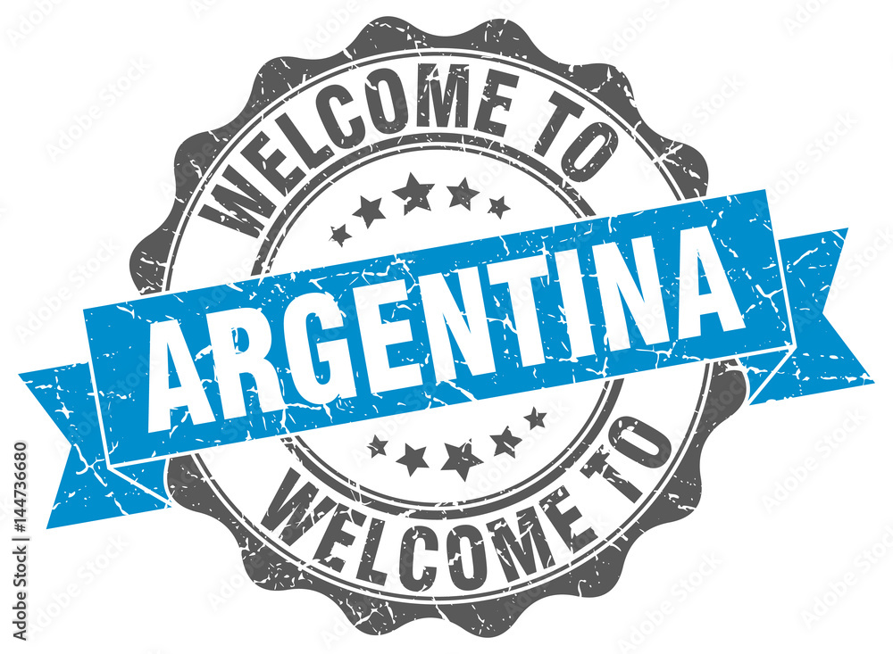 Obraz premium Argentina round ribbon seal