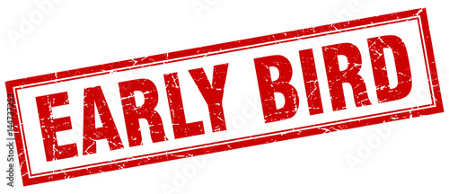 early bird square stamp