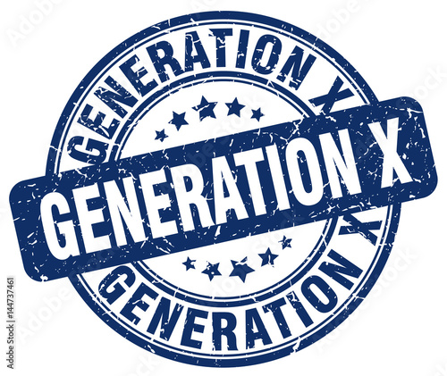 generation x blue grunge stamp