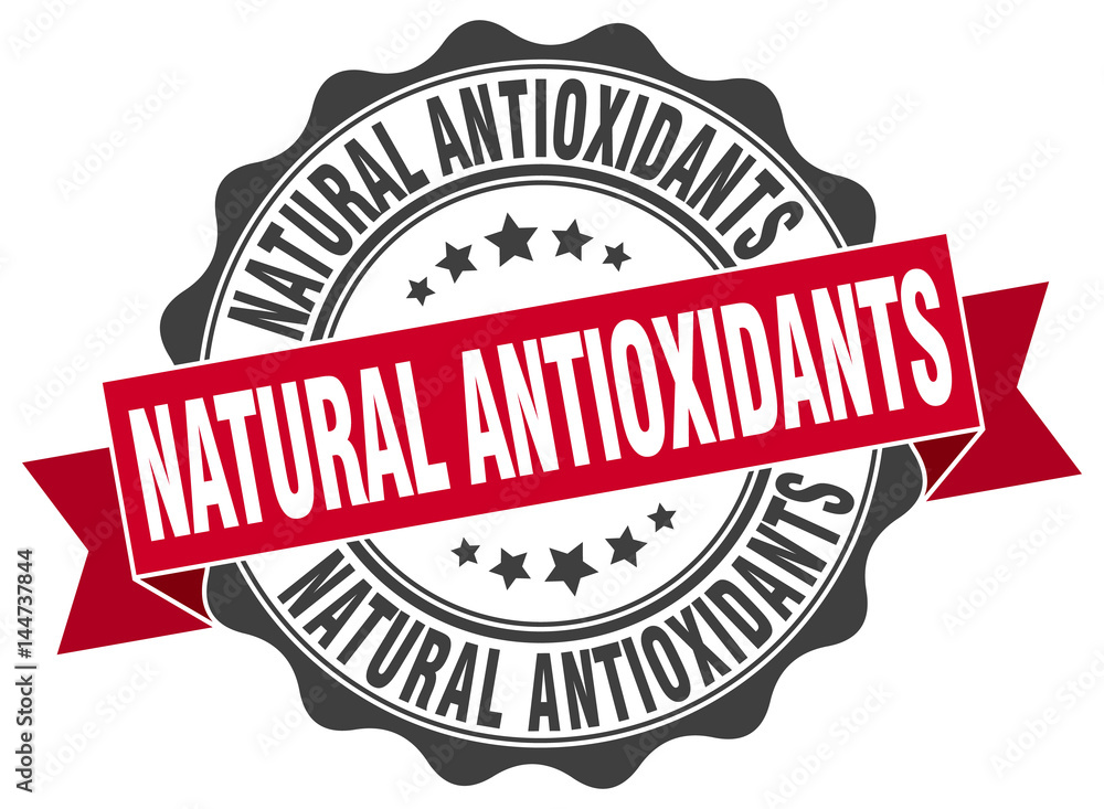 Fototapeta premium natural antioxidants stamp. sign. seal