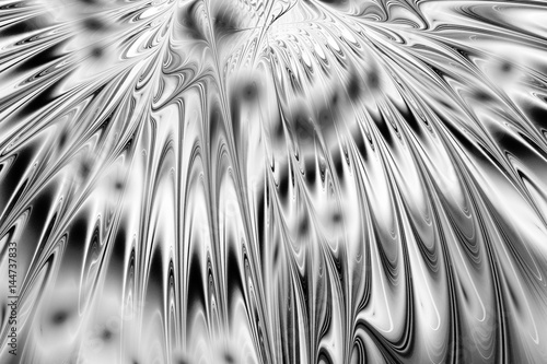 Fotografie Abstract rippled glossy texture in black and white colors