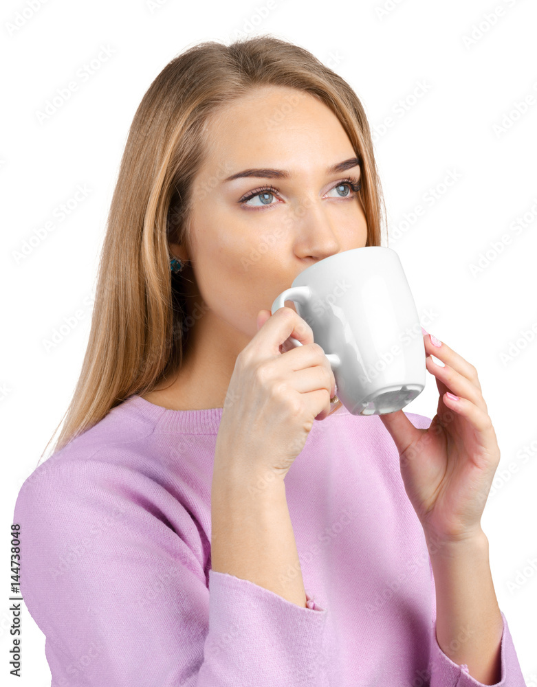Beautiful Woman with cup of Tea or Coffee Beautiful Woman with cup of Tea or Coffee