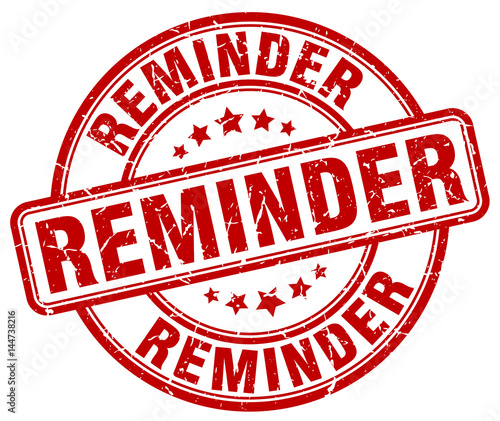 reminder red grunge round vintage rubber stamp