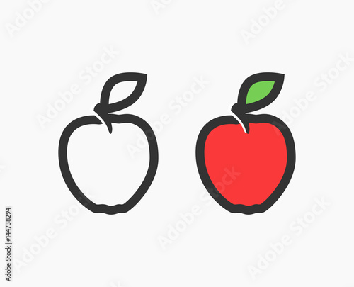 Flat Logo of Red Apple