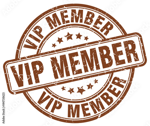 vip member brown grunge stamp