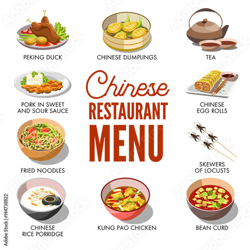 Chinese restaurant menu cover vector template design