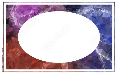 Beautiful oval frame with abstract mosaic pattern. vector clip art.