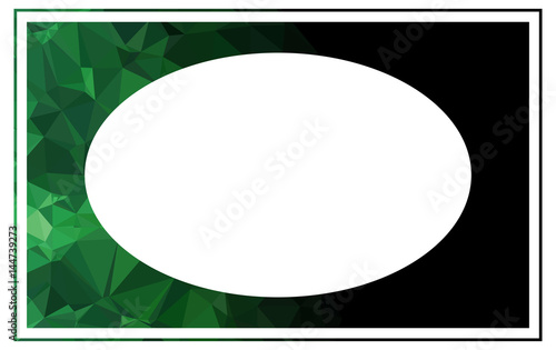 Beautiful oval frame with abstract mosaic pattern. vector clip art.