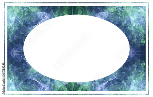 Beautiful oval frame with abstract mosaic pattern. vector clip art.