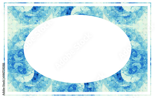 Beautiful oval frame with abstract mosaic pattern. vector clip art.