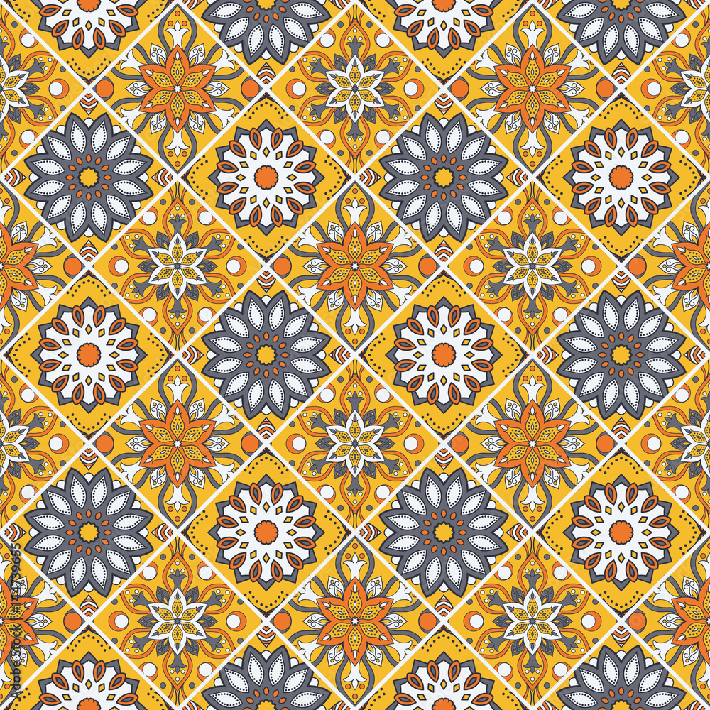 Seamless hand drawn mandala pattern. Seamless hand drawn mandala pattern.