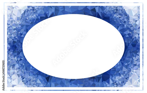 Beautiful oval frame with abstract mosaic pattern. vector clip art.
