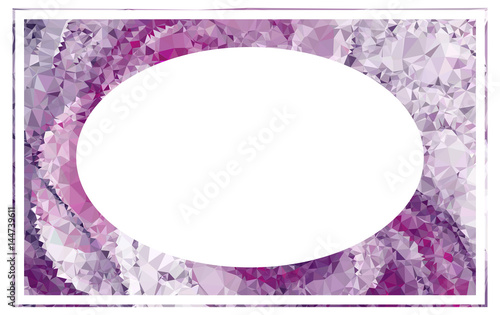 Beautiful oval frame with abstract mosaic pattern. vector clip art.