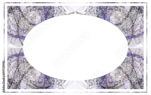 Beautiful oval frame with abstract mosaic pattern. vector clip art.
