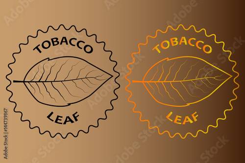 tobacco leaf sticker - vector illustration