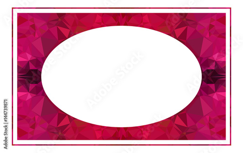 Beautiful oval frame with abstract mosaic pattern. vector clip art.