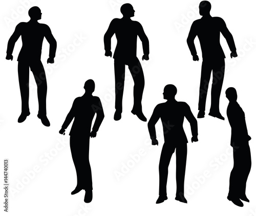 businessman silhouette in super power pose