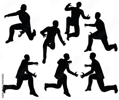 businessman silhouette in super power pose