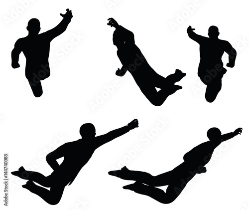 businessman silhouette in super power pose