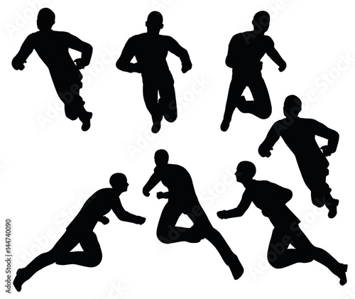 businessman silhouette in super power pose