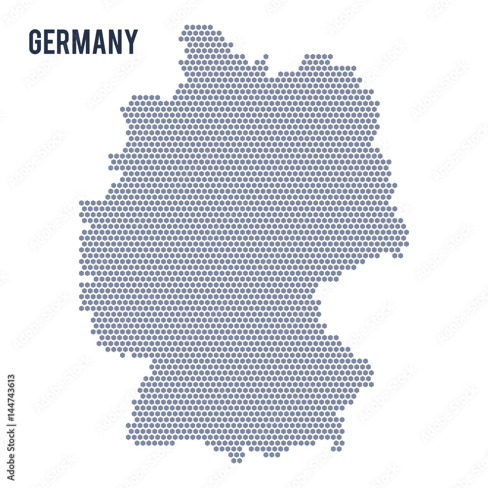 Vector hexagon map of Germany isolated on white background Vector hexagon map of Germany isolated on white background