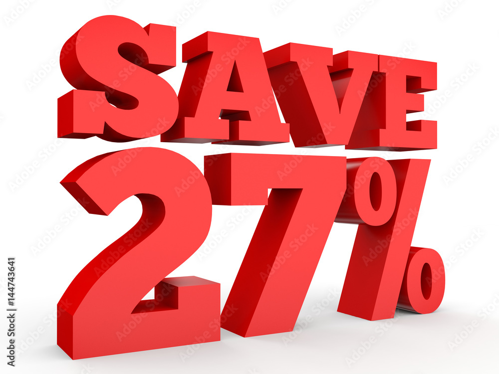 Twenty seven percent off. Discount 27 %.