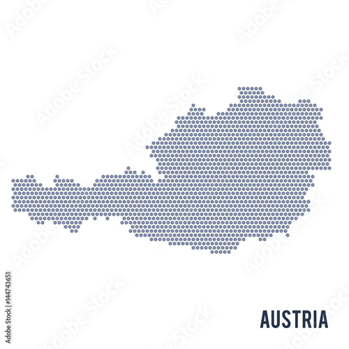 Vector hexagon map of Austria isolated on white background