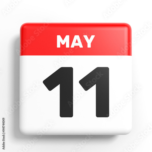 May 11. Calendar on white background.