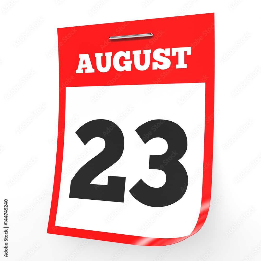 August 23. Calendar on white background. August 23. Calendar on white background.