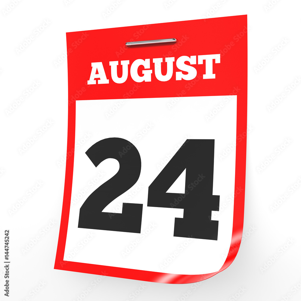 August 24. Calendar on white background. August 24. Calendar on white background.