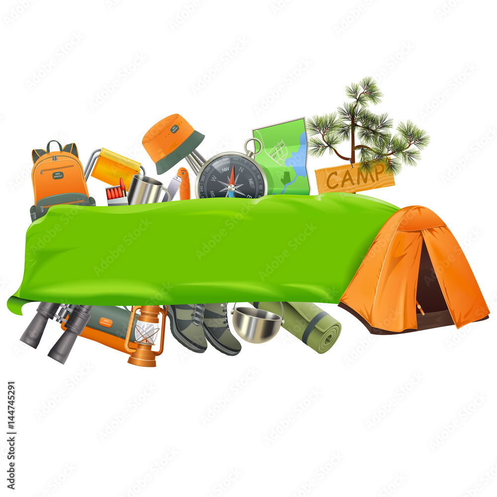 Vector Camping Banner Vector Camping Banner