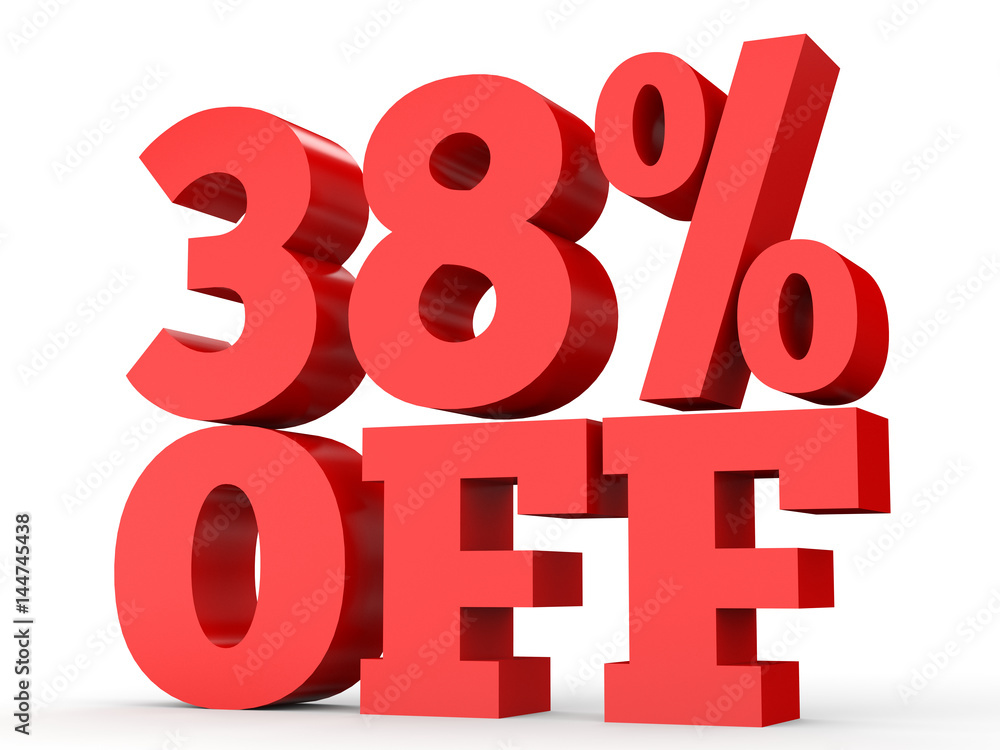 Thirty eight percent off. Discount 38 %. Thirty eight percent off. Discount 38 %.
