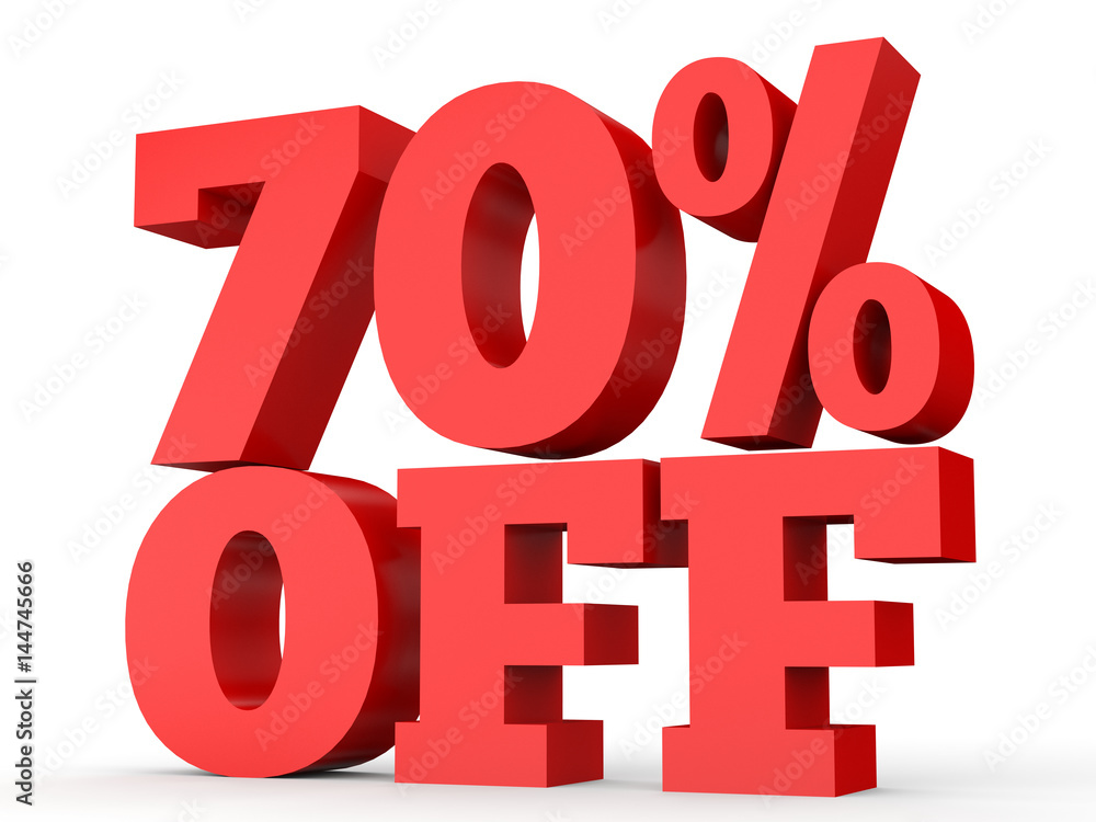 Seventy percent off. Discount 70 %. Seventy percent off. Discount 70 %.
