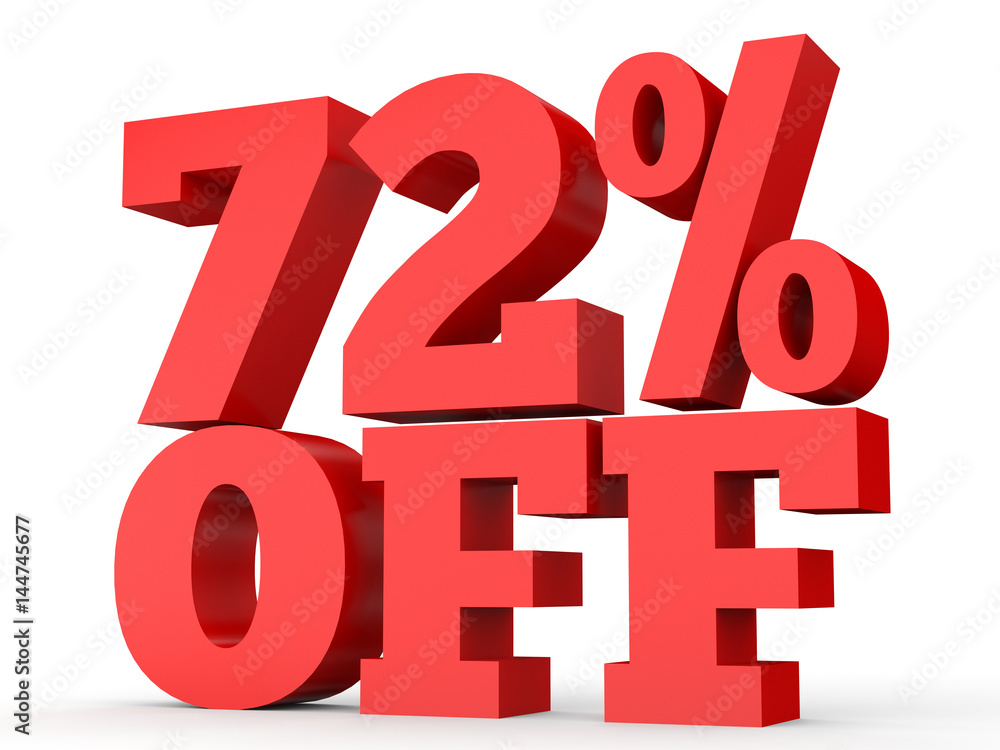 Seventy two percent off. Discount 72 %. Seventy two percent off. Discount 72 %.